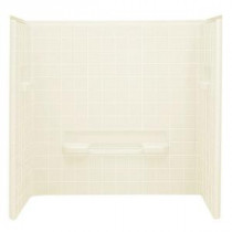 All Pro 60 in. x 31-1/2 in. x 59 in. 3-piece Direct-to-Stud Shower Wall in Biscuit