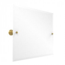 Dottingham Collection 26 in. x 21 in. Rectangular Landscape Single Tilt Mirror with Beveled Edge in Polished Brass