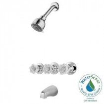 Bedford 3-Handle 3-Spray Tub and Shower Faucet in Polished Chrome
