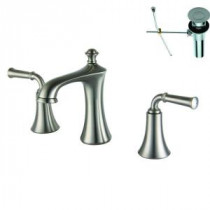 8 in. Widespread 2-Handle Bathroom Faucet in Brushed Nickel with Pop-Up Drain