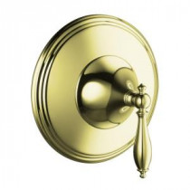 Finial Traditional 1-Handle Thermostatic Valve Trim Kit in Vibrant French Gold (Valve Not Included)