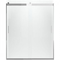Levity 59-5/8 in. x 70 in. Heavy Semi-Framed Sliding Shower Door in Bright Polished Silver