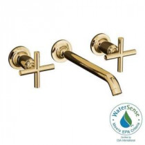 Purist Wall-Mount 2-Handle Bathroom Faucet Trim Kit in Vibrant Modern Polished Gold