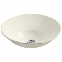 Conical Bell Vessel Sink with Glazed Underside in Biscuit