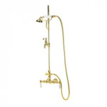 TW29 3-Handle Claw Foot Tub Faucet with Handshower in Satin Nickel
