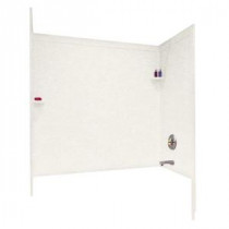 33-1/2 in. x 60 in. x 60 in. 3-piece Easy Up Adhesive Tub Wall in Tahiti Ivory