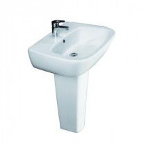Elena 500 Pedestal Combo Bathroom Sink in White