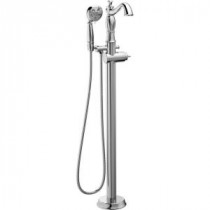 Cassidy 1-Handle Floor-Mount Roman Tub Faucet Trim Kit with Hand Shower in Chrome (Valve and Handle Not Included)