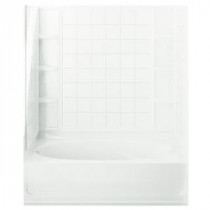 Ensemble 36 in. x 60 in. x 74-1/2 in. Bath and Shower Kit with Left-Hand Drain in White