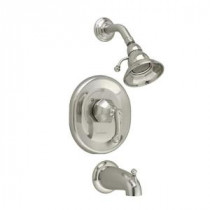 Dazzle 1-Handle 3-Function Tub and Shower Faucet Trim Kit in Satin Nickel (Valve Not Included)