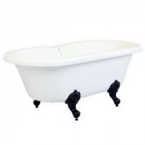 5.6 ft. Acrylic Oil Rubbed Bronze Claw Foot Double Ended Tub in White