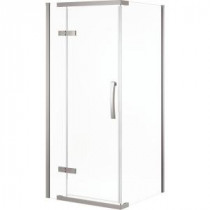 36 in. x 36 in. x 76 in. 3-Piece Corner Frameless Shower Enclosure in Stainless