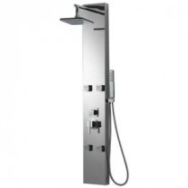Rectangle Wall Mount Stainless Steel 4-Jet Shower Panel System in Chrome