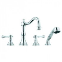 Bridgeford 2-Handle Non-Deckplate Mount Roman Tub Faucet with Handshower in StarLight Chrome Less Handles