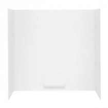 48 in. x 72 in. x 58 in. 5-piece Easy Up Adhesive Tub Wall in White