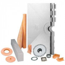 Kerdi-Shower 48 in. x 48 in. Shower Kit in PVC with Brushed Nickel Anodized Aluminum Drain Grate