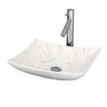 Arista Vessel Vanity Sink in White Carrera Marble