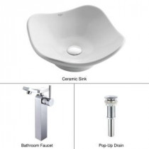 Tulip Vessel Sink in White with Unicus Faucet in Chrome