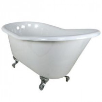 5 ft. Cast Iron Polished Chrome Claw Foot Slipper Tub in White
