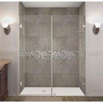 Nautis GS 63 in. x 72 in. Completely Frameless Hinged Shower Door with Glass Shelves in Chrome