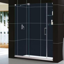 Mirage 60 in. x 74-3/4 in. Frameless Sliding Shower Door in Chrome with Right Hand Drain Base