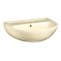 Evolution 5-1/2 in. Pedestal Sink Basin with 8 in. Faucet Centers in Bone