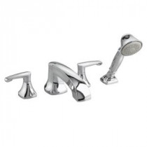 Copeland 2-Handle Deck-Mount Roman Tub Faucet with HandShower in Polished Chrome
