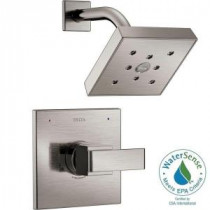 Ara 1-Handle Shower Faucet Trim Kit in Stainless Featuring H2Okinetic (Valve Not Included)