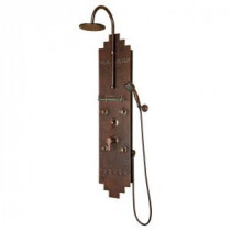 Navajo 4-Jet Shower System with Hammered Copper Panel in Oil-Rubbed Bronze
