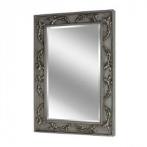 38 in. x 26 in. Classic Scroll Mirror in Antique Nickel