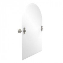 Retro-Wave Collection 21 in. x 29 in. Frameless Arched Top Single Tilt Mirror with Beveled Edge in Polished Nickel