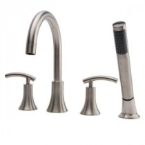 Vincennes 2-Handle Roman Tub Faucet with Handheld Shower in Brushed Nickel