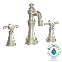Weymouth 8 in. Widespread 2-Handle High-Arc Bathroom Faucet Trim Kit in Brushed Nickel (Valve Sold Separately)