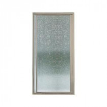 Vista II 31-1/4 in. x 65-1/2 in. Framed Pivot Shower Door in Nickel with Rain Glass Texture