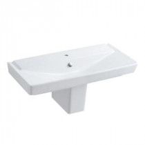 Reve Semi-Pedestal Combo Bathroom Sink in White