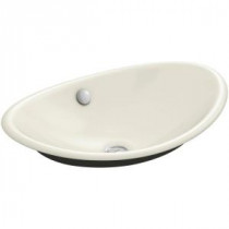 Iron Plains Vessel Sink in Biscuit with Iron Black Painted Underside