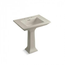 Memoirs Pedestal Bathroom Sink Combo with 8 in. Centers and Stately Design in Sandbar