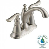 Linden 4 in. Centerset 2-Handle High-Arc Bathroom Faucet in Stainless with Plastic Pop-Up