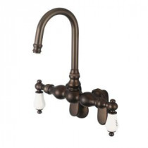 2-Handle Wall Mount Vintage Gooseneck Claw Foot Tub Faucet with Lever Handles in Oil Rubbed Bronze