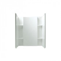 Accord 36 in. x 48 in. 55-1/8 in. 3-piece Direct-to-Stud Shower Wall with Backers in White