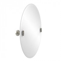 South Beach Collection 21 in. x 29 in. Frameless Oval Single Tilt Mirror with Beveled Edge in Polished Nickel