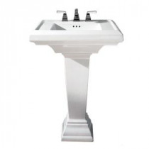 Town Square Fireclay Pedestal Combo Bathroom Sink in White