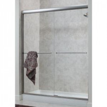 Cove 48 in. x 72 in. H. Semi-Framed Sliding Shower Door in Brushed Nickel with 1/4 in. Rain Glass