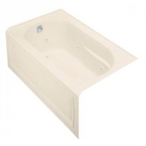 Devonshire 5 ft. Whirlpool Tub with Integral Apron Heater and Left Drain in Almond