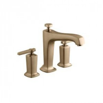 Margaux Single Handle Deck-Mount High-Flow Bath Faucet Trim Kit in Vibrant Brushed Bronze (Valve Not Included)