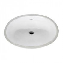 Ovalyn Front Overflow Undercounter Bathroom Sink with Glazed Underside in White