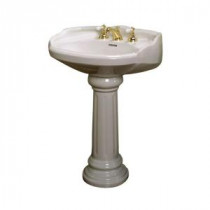 Victoria 26 in. Pedestal Combo Bathroom Sink for 8 in. Widespread in Bisque
