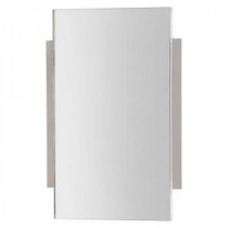 Surface 18 in. W x 34 in. L Framed Wall Mirror in Satin Nickel
