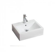20.5-in. W x 16-in. D Wall Mount Rectangle Vessel Sink In White Color For Single Hole Faucet