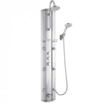 63 in. Hydrotherapy 6-Jet Shower Panel System in Satin